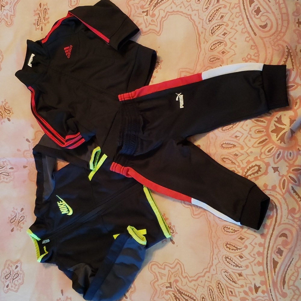 Bundle Red and Black Set Stripes Lines Athletic Sport Matching Set Track Suit Ja - Picture 16 of 16